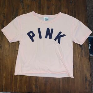 Pink cropped t shirt